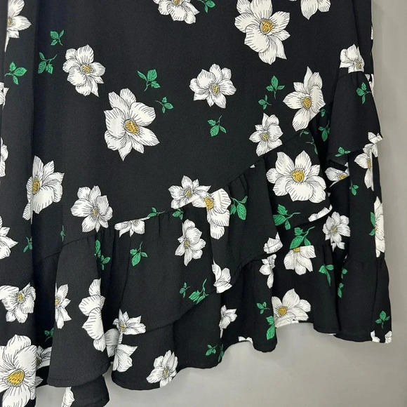Bar III Skirt Women's Ruffled Floral Print Mini Skirt Black Size 8 - Picture 6 of 8